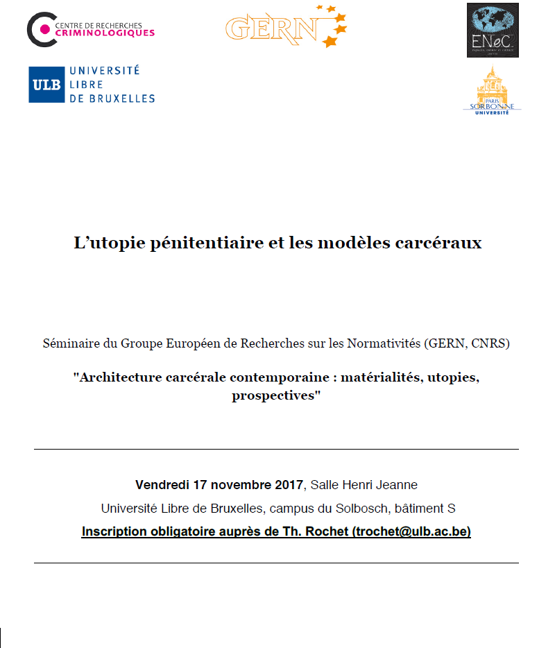 Séminaire du GERN : L’utopie pénitentiaire et les modèles carcéraux