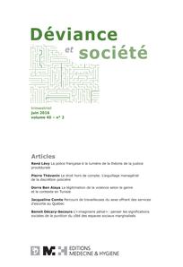 Publications : L'insécurité personnelle et ses variations : pour une analyse dispositionnelle. Déviance & Société, n°42, vol. 3, 2016