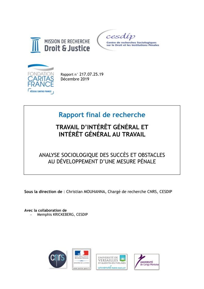 Travail d&rsquo;intérêt général et intérêt général au travail