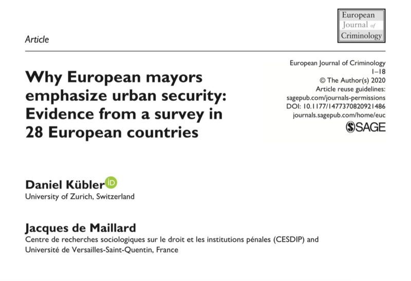 Why European mayors emphasise urban security. Evidence from a survey in 28 European countries