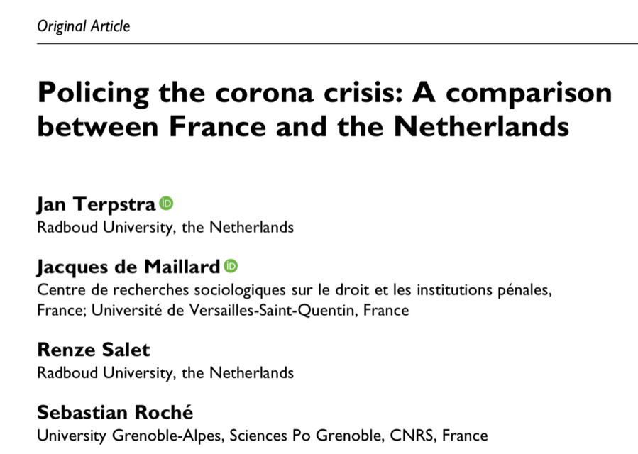 Policing the corona crisis: A comparison between France and the Netherlands