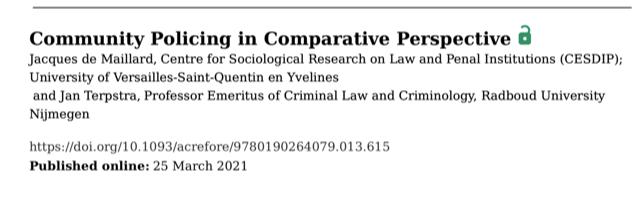 Community Policing in Comparative Perspective